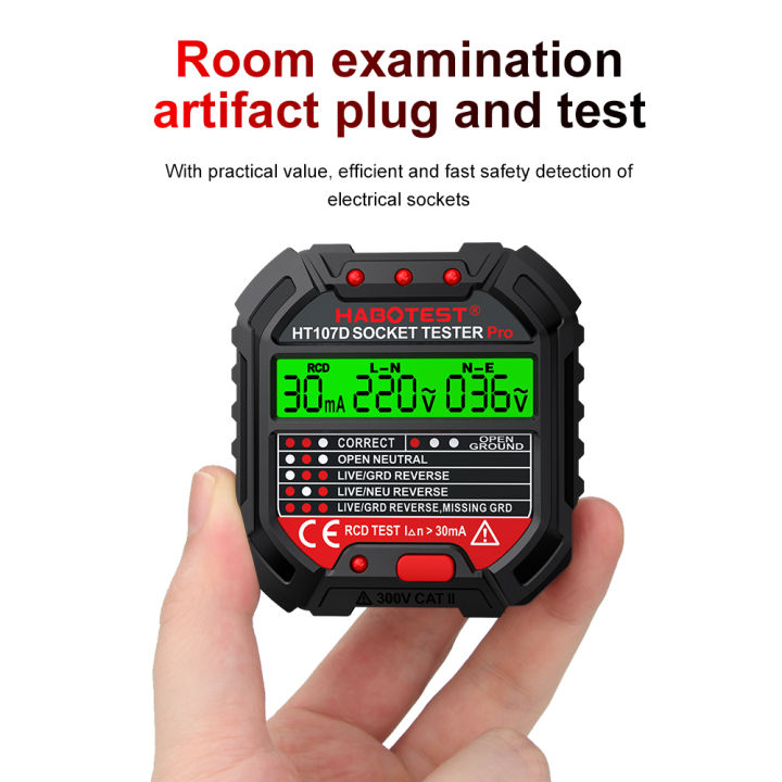 HABOTEST%20HT107D%20GFCI%20Socket%20Tester%20Electric%20Leakage%20Finder%20With%20Voltage%20Display%2048V-250V%20Outlet%20Tester%20Automatic%20Electric%20Circuit%20Polarity%20Voltage%20Detector%20Breaker%20Finder%20-%20Image%204