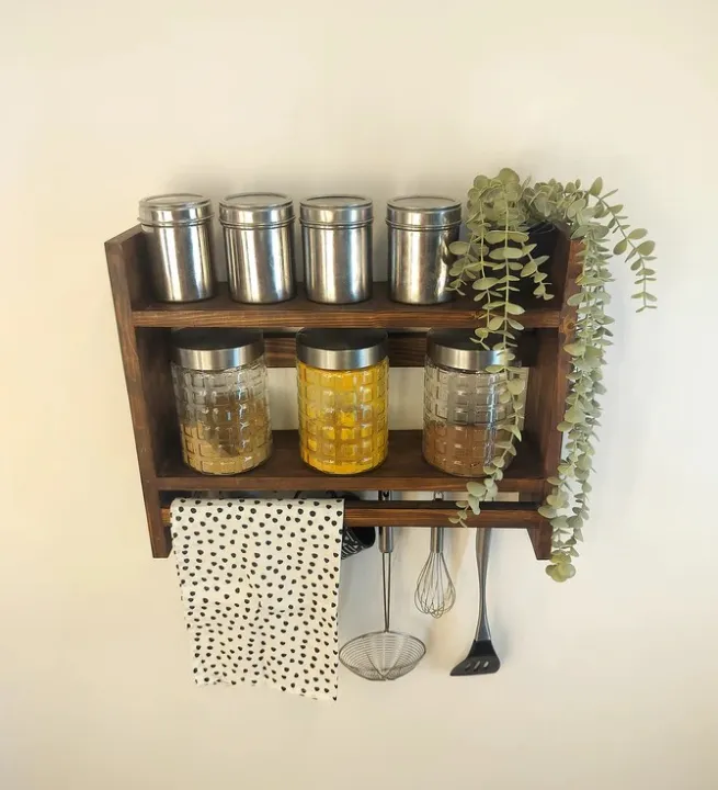 Wooden Kitchen Storage Rack Height 18 inch Width 24 inch Depth 5 inch ...