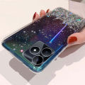For Realme Note 50 4G Case Glitter Bling Sequins Starry Sky Transparent Soft Full Stars Moon For Realme Note 50 Back Cover.