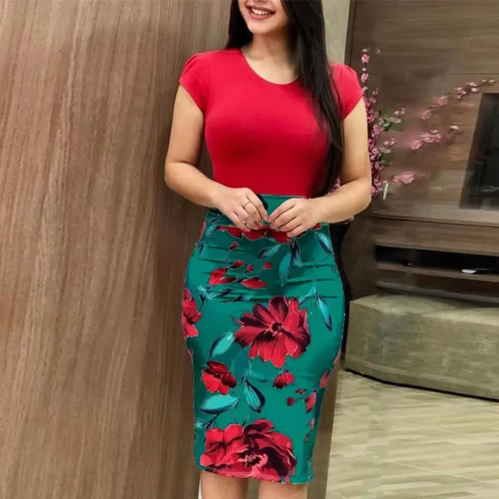 2019%20Hot%20Selling%20Hot%20Edition%20European%20and%20American%20Style%20Flower%20Print%20Dress%20Long%20Skirt%20Women's%2020%20Same-day%20Shipping%20S-5XL%20-%20Image%208