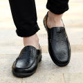 Leather Men Casual Shoes Men's Loafers Moccasins Breathable Slip on Black Driving Shoes Plus Size 37-47 KEEMEEUYZO.