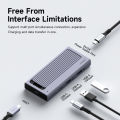 Hagibis M.2 SSD Enclosure with USB C Hub Magnetic Cover External Hard Drive Case Compatible with Thunderbolt 4/3 for MacBook PC.