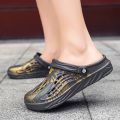Men Summer Shoes Sandals Men's Holes Sandals Hollow Breathable Flip Flops Beach Shoes Fashion Mules Slippers Big Size 49 Zapatos KEEMEEUYZO. 