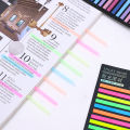300Pcs/Set 8 Styles Very Thin Long Strip Index Stickers Universal PET Sticker Fluorescent Transparent Thin Strip Index Stickers Reusable Marker With Key Bookmark. 