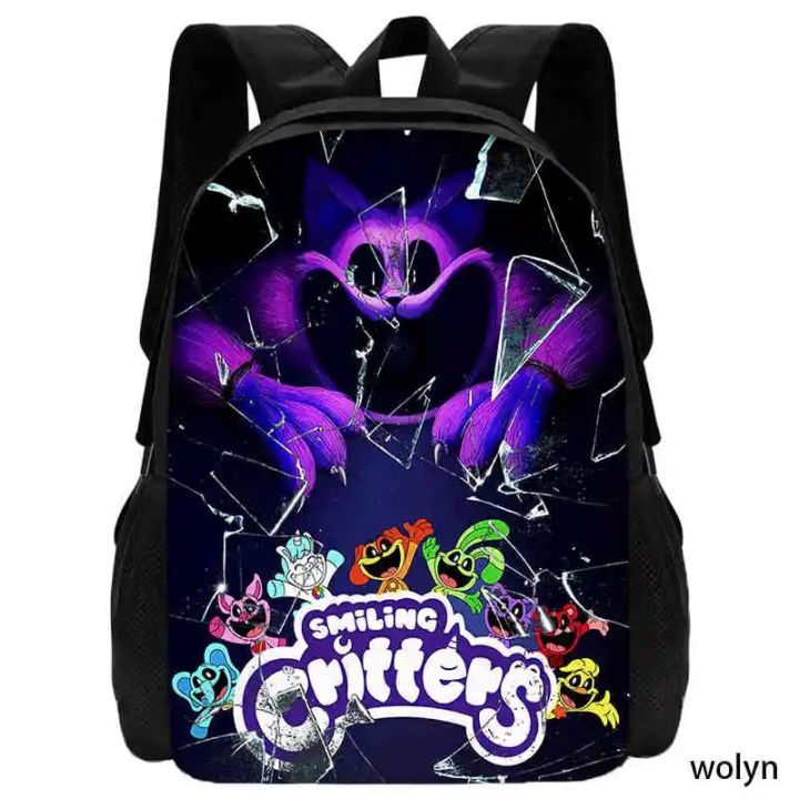 Smiling Critters School Bag For Boy Girls Large Capacity Cartoon Backpack with Smile Critters ,Kid Bags Durable and Softback