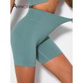 ATHVOTAR Women Sports Shorts Seamless Knit Ribbed Cycling Shorts Female Pants Push Up Elastic Summer Fitness Gym Shorts.