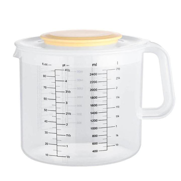 2.5l Baking Measuring Cup Transparent e Scale Mixing Bowl With Lid Kitchen Tools capacity:2500ml