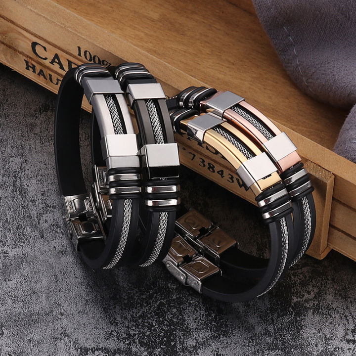 Fashion%20Stainless%20Steel%20Bracelet%20Men%20Wrist%20Band%20Adjustable%20Black%20Link%20Punk%20Hiphop%20Wristband%20Stylish%20Casual%20Bangle%20Gift%20-%20Image%204