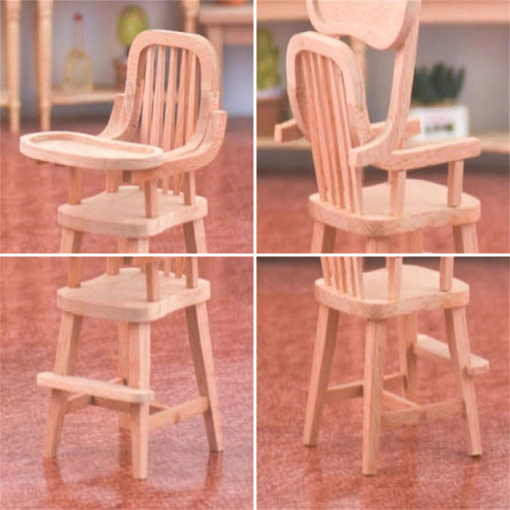 1Pc 1:12 Dollhouse Miniature Chair Baby Seat Dining Chair Furniture Model Decor Toy