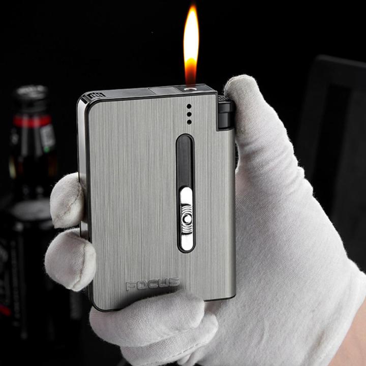 10 stick Cigarete Box Case Cigarete Holder Automatic Storage Box Metal