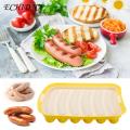 Food-grade Silicone Sausage Molds Silicone Sausage Mold Non-stick Easy to Clean Healthy Fun Food Making Baby Supplements Steamed Meat Intestines Sausage Molds. 