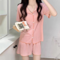Comfortable Women's pajamas Trendy Tops and shorts Two-piece Pajama set Soft fabric Deep V-neck Sleepwear for Summer Female.