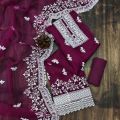 Aariz Super Shop Organza Tissu Four Piece Shalwar Kameez Dress For Women.