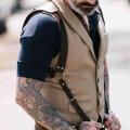 Vintage Leather Vest Straps Braces Suspender Men Harness Punk Chest Shoulder Belt Strap Apparel Accessories Strap Men's Belt.
