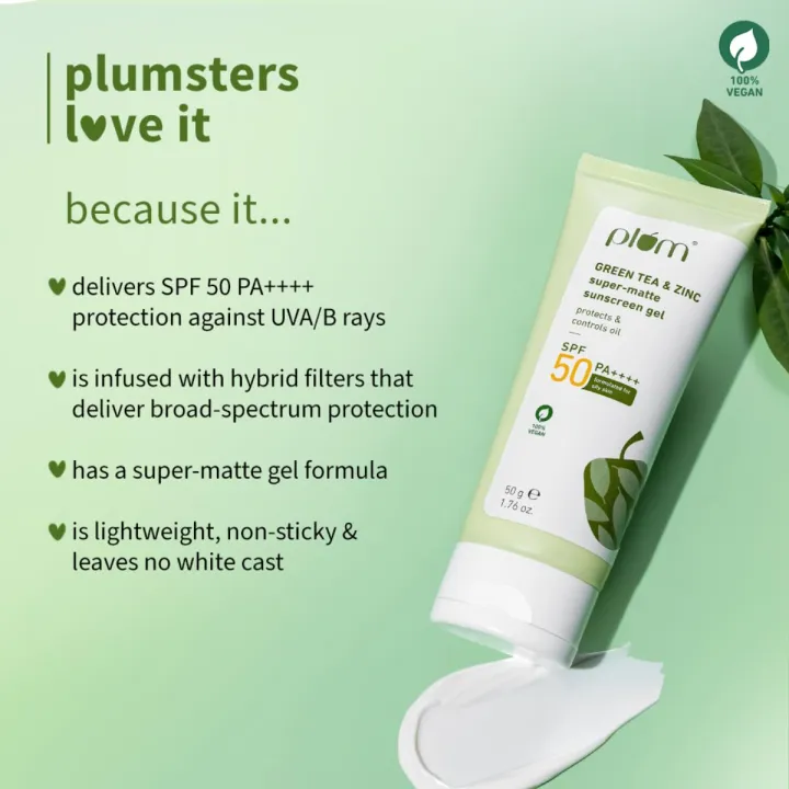 Plum%20Green%20Tea%20&%20Zinc%20Super-Matte%20Gel%20Sunscreen%20SPF%2050%20PA%20++++%2050%20g%20-%20Image%204