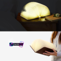 Magical 7-Color Wooden Foldable Book Lamp – USB Rechargeable Night Light.