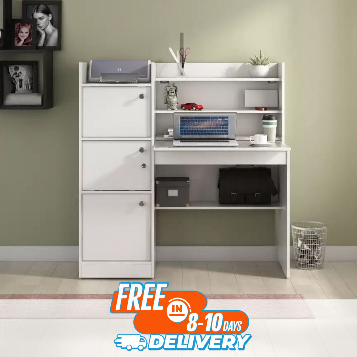 Modern Reading Table/Study Desk/Laptop Desk With Three Large Storage And Lock - Organize Your Workstation Effectively