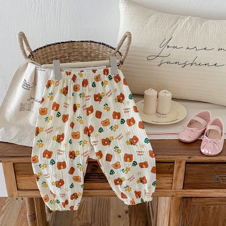 Summer%20New%20Floral%20Pants%20For%20Girls%20Thin%20Cotton%20Versatile%20Trousers%20Toddler%20Fashion%20Full%20Print%20Casual%20Loose%20Mosquito%20Proof%20Pants%20-%20Image%203