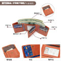 Cross border genuine leather men's wallet, intage genuine, 30% off anti-theft brush wallet, handmade large capty multitional coin purse. 
