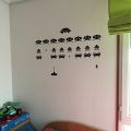 Gamer Vinyl Stickers SPACE INVADERS Video Game Play Room Wall Decal.