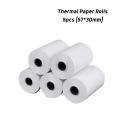 5pcs 57*30mm Thermal Paper Rolls for 58mm POS Printer, Receipt Printer, Mini Thermal Printer - White. 