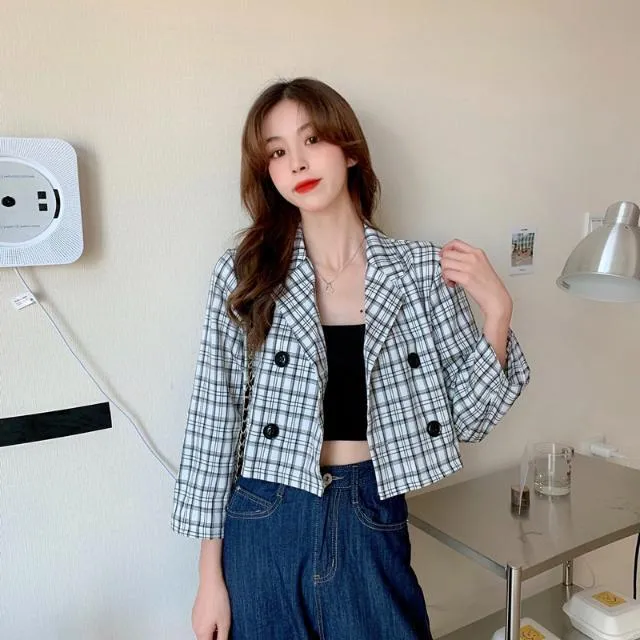 Plaid%20Suit%20Jacket%20for%20Women%20Autumn%202021%20New%20Korean%20Version%20-%20Image%204