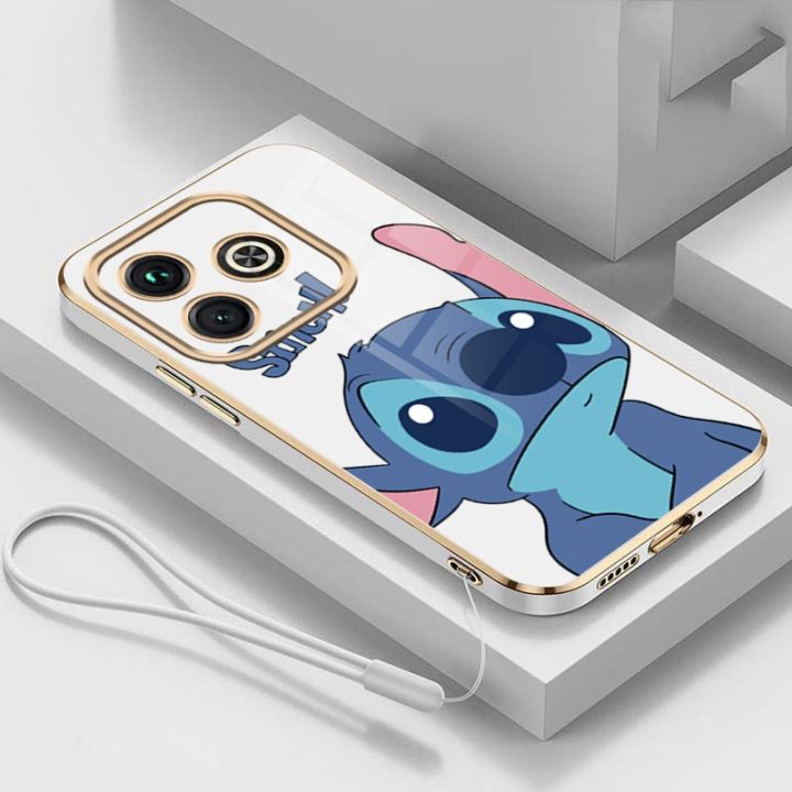 realme Note 50 note50 2024 Lovely Monster Stitch Rubber Phone Cover Glossy Plating Case Shockproof Casing with Strap