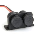 2X Lighter Socket 12V Waterproof Dual Power Plug Outlet with Wire for Car Motorcycle Scooter Boat ATV Rv. 