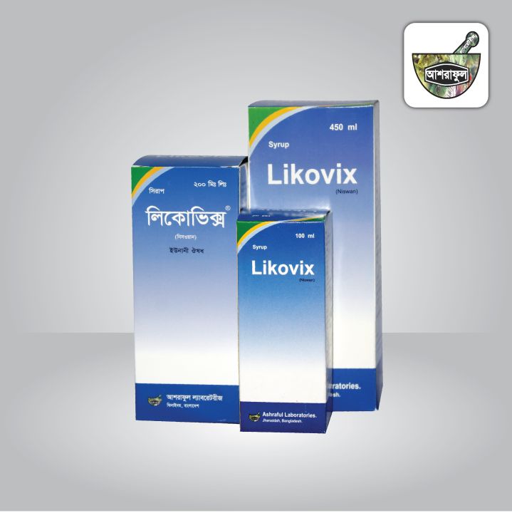 Syrup Likovix for menstrual irregularity, dysmenorrhoea, amenorrhoea, leucorrhoea, uterine weekness