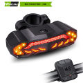 Wsdcam Bicycle Alarm Taillight Anti Theft USB Rechargeable Bicycle Rear Tail Light Turn Signal Warning Cycling Light Bike Accessories.