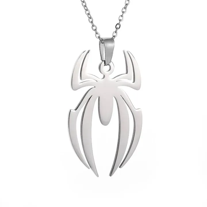 Lovely%204x3cm%20Spider%20Pendant%20Chain%20Necklace%20Silver%20Tone%20Spiderman%20For%20Men%20-%20Image%205