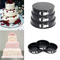 Non Stick 3 Piece Set Carbon Steel Springform Round Shape Cake Pan Mold. 