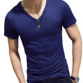 Top Tees Man T-Shirt Fitness T-shirts Mens V-Neck Man T-shirt For Male T-shirts Summer Casual Gym Solid Color Tops. 