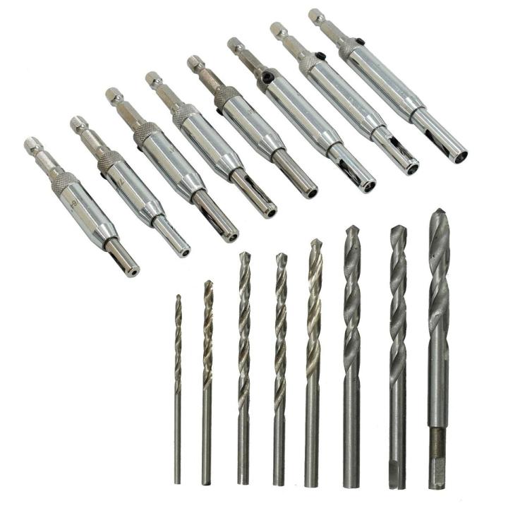 Hinge Tapper KOGEEK 16PCS Hinge Center Positioning Bit Hinge Tapper Core Drill Bit ...