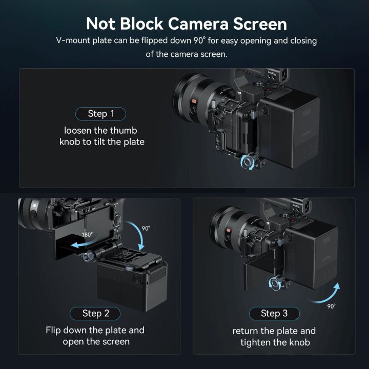 SmallRig%20V-Mount%20Battery%20Plate,%20V%20Lock%20Battery%20Mounting%20Plate%20with%20Quick%20Release%20Plate%20for%20Arca-Swiss,%201/4-20%20Threads%20for%20DSLR%20-%20Image%206