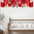 Red Rose Border Wall Sticker For Living Room Bedroom Drawing Room Kindergarten Decor Office Wall Decor Sticker.