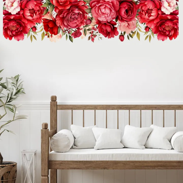Red%20Rose%20Border%20Wall%20Sticker%20For%20Living%20Room%20Bedroom%20Drawing%20Room%20Kindergarten%20Decor%20Office%20Wall%20Decor%20Sticker%20-%20Image%203