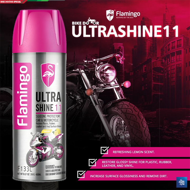 Flamingo%20Ultra%20Shine%2011%20Silicone%20Protector%20%20Spray%20for%20Motorbike/Car%20450ml%20Long%20Lasting%20Instant%20Result%201%20Piece%20-%20Image%202