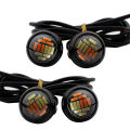 NCANRUI 10 Pcs 12V 23Mm Dual Color Switchback 4014 Smd 12 Led Drl Eagle Eye Daytime Light Car Motor Turn Lights.