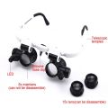 8x 15x 23x Head-Mounted Illuminating Microscope Headband Repair Double Eyes Magnifying Glasses With LED Light Magnifiers.
