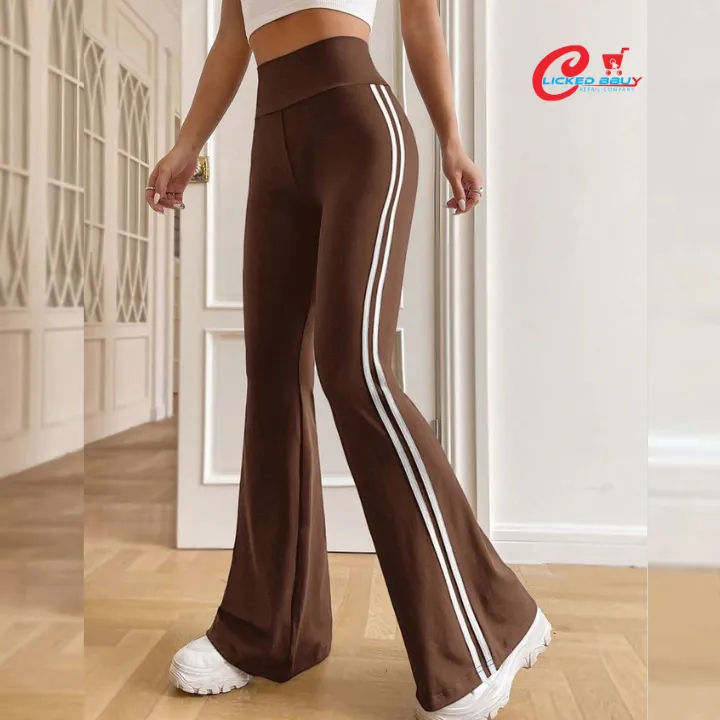 Striped%C2%A0Tape%C2%A0Side%C2%A0Flare%C2%A0Leg%C2%A0Pants%20For%20Women's%20-%20Image%202
