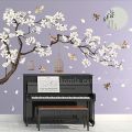 3D wall Sticker Self adhesive for Home decor - white flower tree branch. 