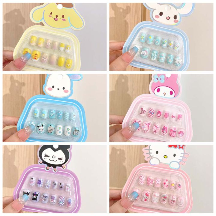 12Pcs/set%20Detachable%20Kuromi%20Children%20Cartoon%20False%20Nails%20My%20Melody%20KT%20Cat%20Kids%20Cartoon%20Fake%20Nails%20Nail%20Supplies%20Full%20Cover%20Nail%20Art%20Tips%20Kids%20Fake%20Nail%20Extension%20Student%20-%20Image%209
