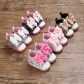 Spring and Autumn New 0-1 Year Old Girl Shoes Soft Sole Fashion Cute Bow 0-6-12 Months Baby Toddler Shoes.