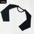Women's Three-Quarter Raglan Sleeve Casual T-Shirt by Larong.