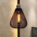 Iron Wire Lampshade Light Bulb Cage Vintage Style Lamp Holder Lantern Shade Ceiling Pendant Light Shade Hollow Lampshade for Kitchen Island. 