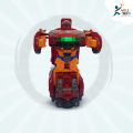 Battery Operated Light & Music 360 Degree Rotating Transformer Robot Car TOY. 