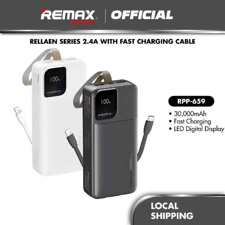 Remax Rpp 686 REMAX RPP-659 30000mAh Digital Display Power Bank With Type-C & iP ...