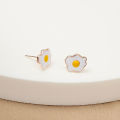 Women Cartoon Enamel Stud Earrings Icecream Hamburger Fruit Pineapple Egg Milk Animal Ear Studs Cute Gift-Cola Kids. 