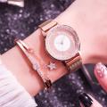2pcs Set Luxury Women Watches Magnetic Rhinestone Female Clock Quartz Wristwatch Fashion Ladies Wrist Watch Relogio Feminino. 